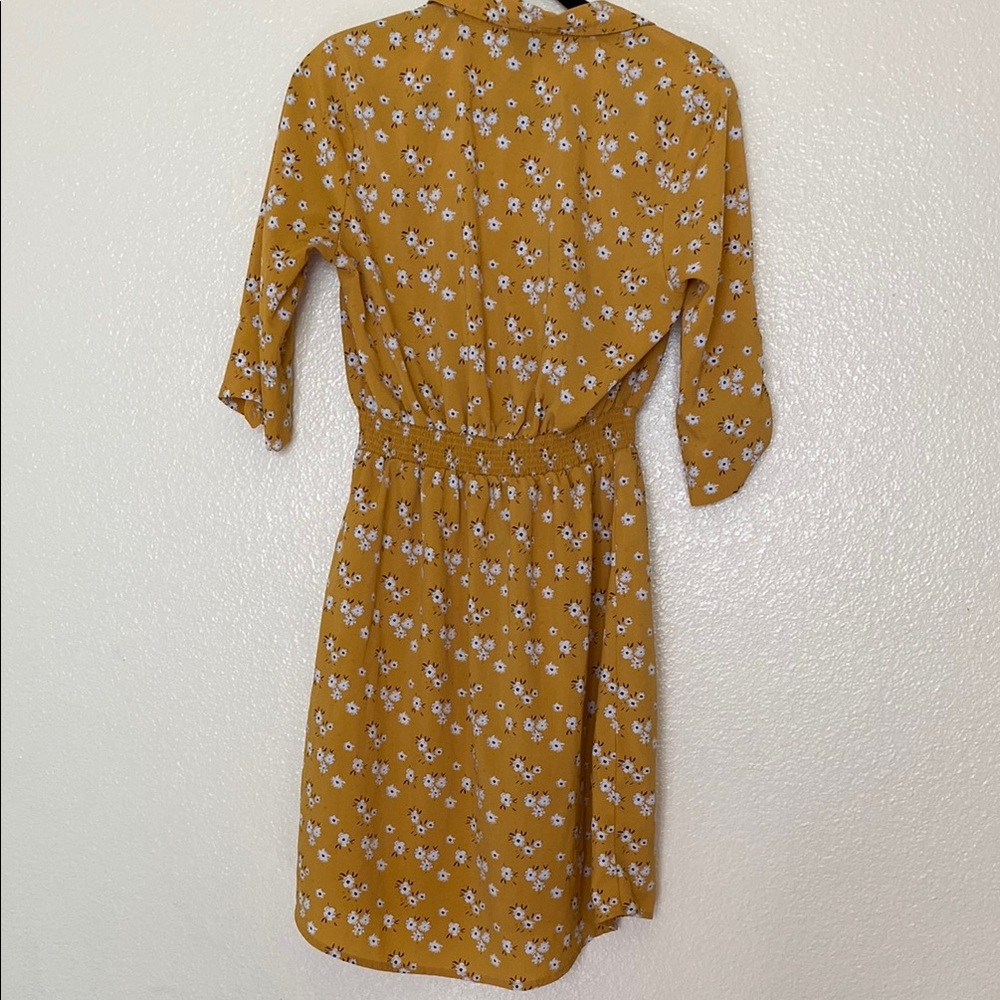 Women’s Mustard Floral Midi Dress Size M - Picture 2 of 11